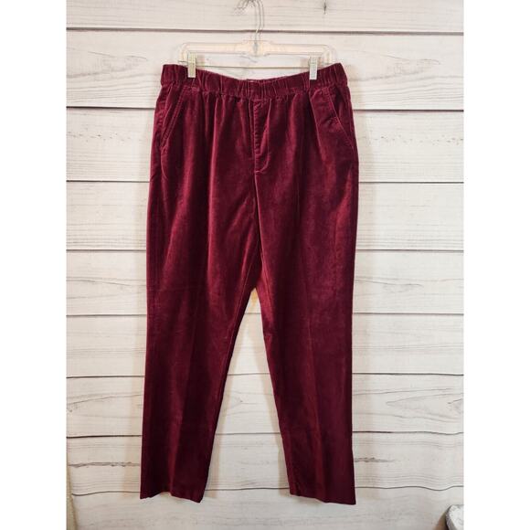 Coldwater Creek Women's Burgundy High Waisted Retro Trousers‎ Pants Size 14 - Picture 1 of 7